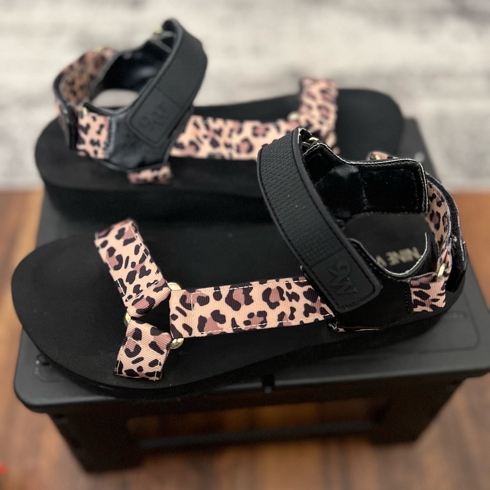 Nine West cheetah platform sandal
